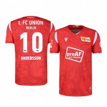 Youth Union Berlin Sebastian Andersson Red 100th Anniversary Short Sleeve Jersey 2020