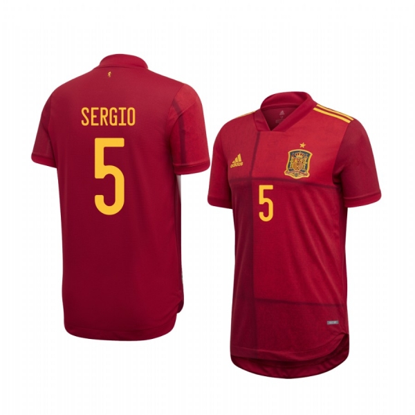 Sergio Busquets Spain UEFA Euro 2020 Home Red Authentic Jersey