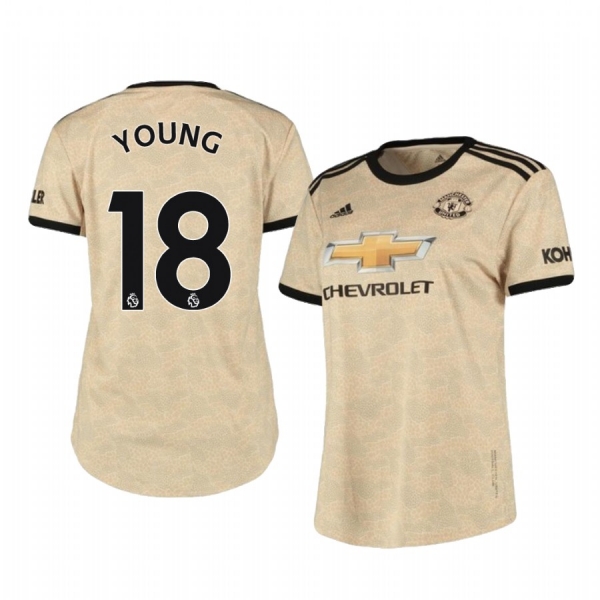 Women's Ashley Young Manchester United Away Short Sleeve Jersey 19-20