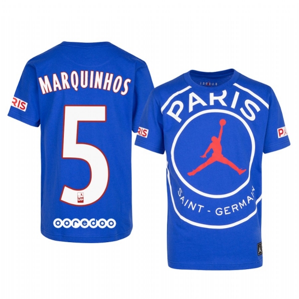 Paris Saint-Germain Marquinhos Men's Royal Game T-Shirt 2020-21