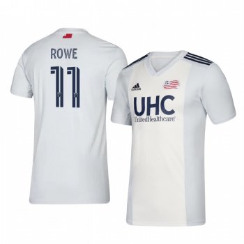 Kelyn Rowe New England Revolution 2020-21 Away Men's White Short Sleeve Jersey