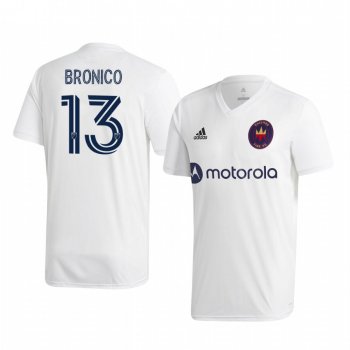 Brandt Bronico Chicago Fire 2020-21 Away Men's White Short Sleeve Jersey