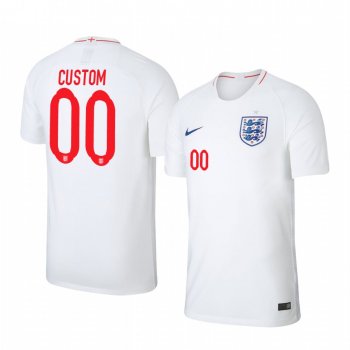 2018 World Cup England Custom Men's Home Official Jersey