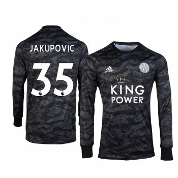 19-20 Leicester City Eldin Jakupovic Black Goalkeeper Long Sleeve Jersey Men's