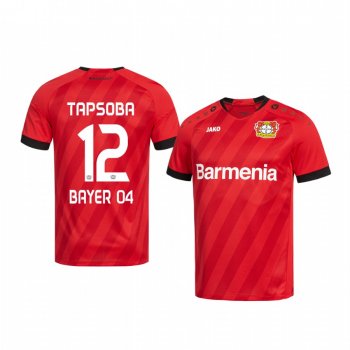 Youth Edmond Tapsoba Bayer Leverkusen 19-20 Home Red Official Short Sleeve Jersey