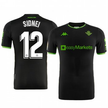 Real Betis Sidnei Men's Black Away Short Sleeve Jersey 19-20