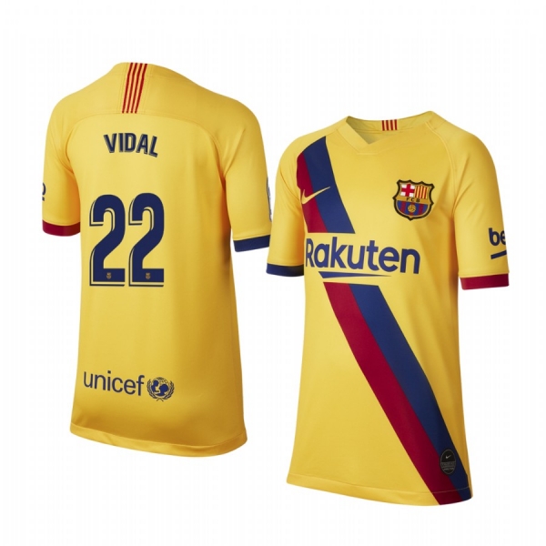 Youth Barcelona Arturo Vidal Away Short Sleeve Jersey 19-20