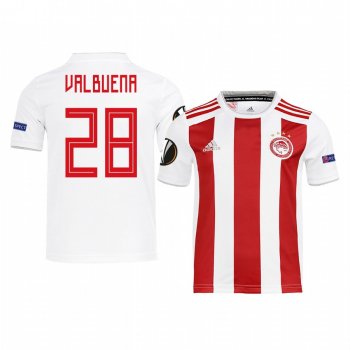 Youth Mathieu Valbuena Olympiacos Piraeus UEFA Europa League Home White Short Sleeve Jersey