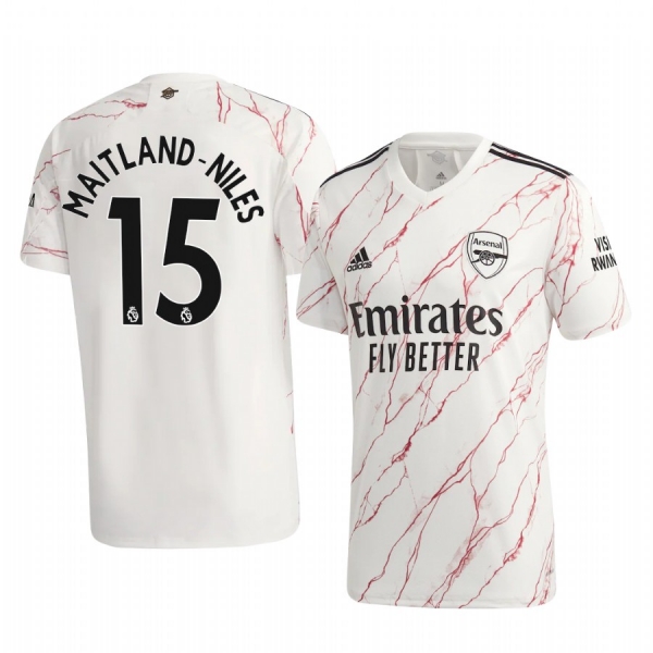 Ainsley Maitland-Niles Arsenal 2020-21 Away Men's White Short Sleeve Jersey