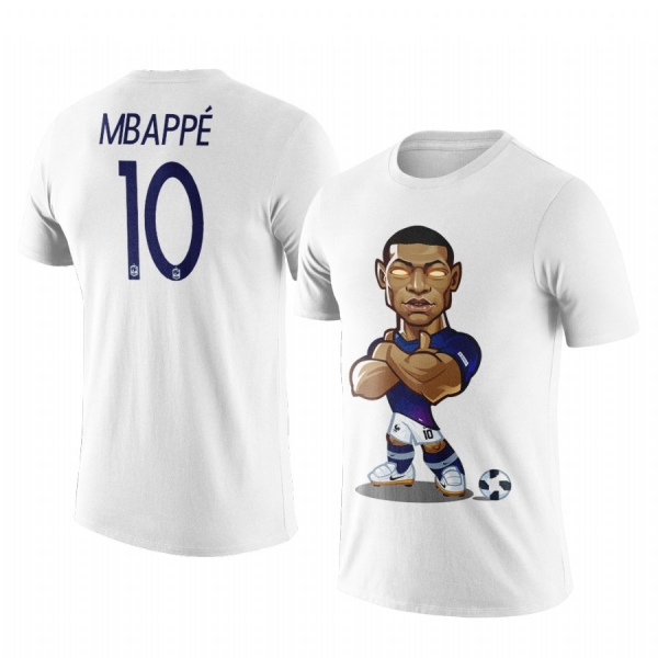 Men's Kylian Mbappe France Cartoon Mascot Personalize Short Sleeve T-shirt