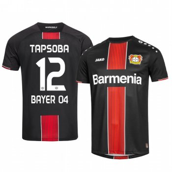 Edmond Tapsoba Bayer Leverkusen 19-20 Away Men's Black Official Short Sleeve Jersey