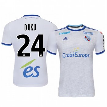 Alexander Djiku Strasbourg 19-20 White Away Replica Jersey Men's