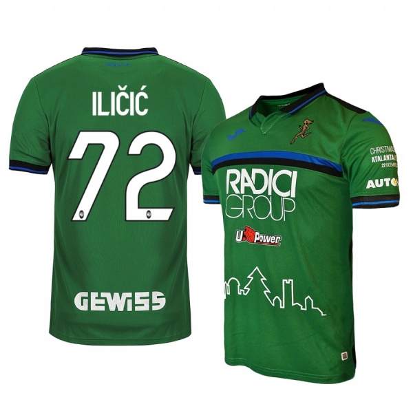 Youth Josip Ilicic Atalanta 19-20 Christmas Edition Green Short Sleeve Jersey