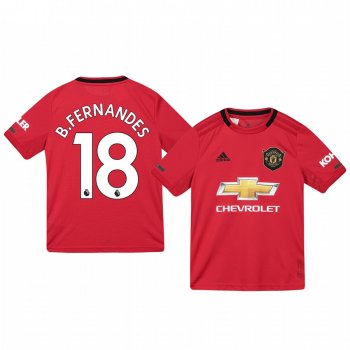 Youth Manchester United Bruno Fernandes Red Home Short Sleeve Jersey 19-20