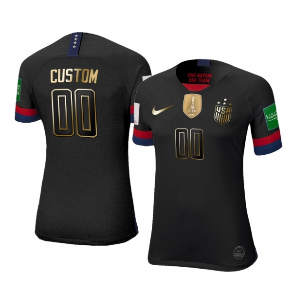 2019 World Cup Champions USA Custom Women's Golden Limited Edition Jersey