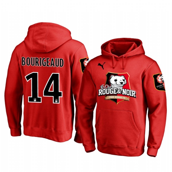 Benjamin Bourigeaud Stade Rennais Red Team Logo Pullover Hoodie