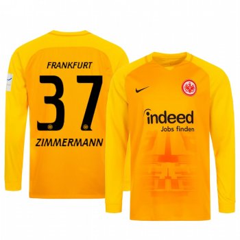 19-20 Eintracht Frankfurt Jan Zimmermann Orange Goalkeeper Long Sleeve Jersey Men's