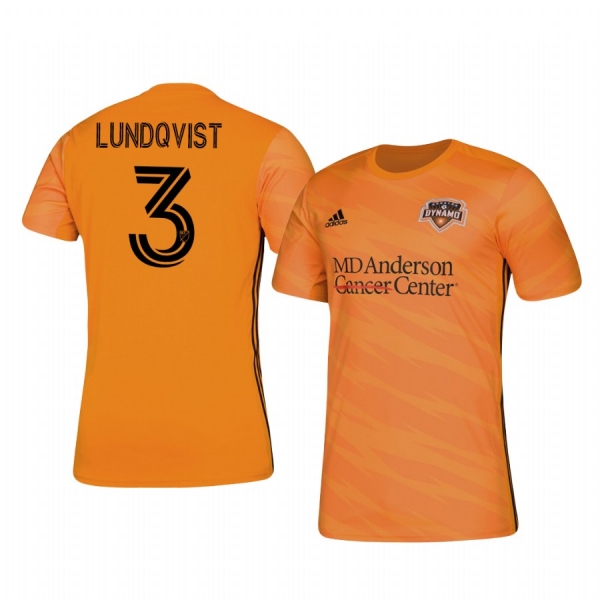 Adam Lundqvist Houston Dynamo 2020-21 Home Men's Orange Short Sleeve Jersey