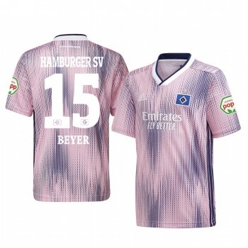 Hamburger SV Louis Beyer 19-20 Away Men's Pink Short Sleeve Jersey