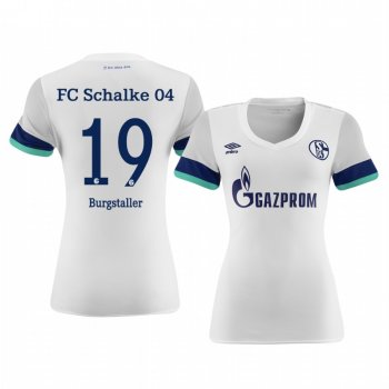 Women's Schalke 04 Guido Burgstaller White Away Jersey 19-20