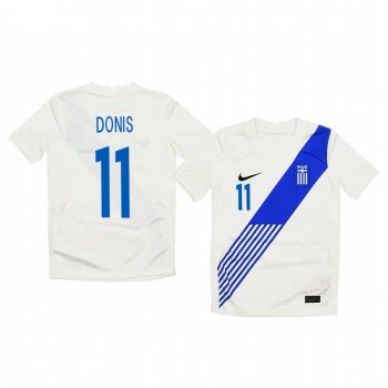 Youth Tasos Donis Greece 2020 White Home Short Sleeve Jersey