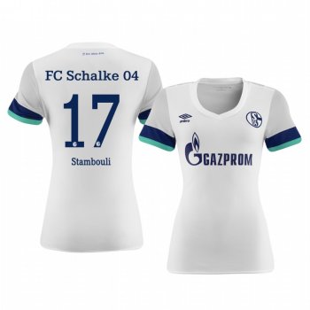 Women's Schalke 04 Benjamin Stambouli White Away Jersey 19-20