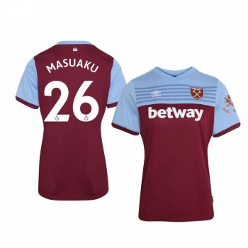 Women's Arthur Masuaku West Ham United Home Short Sleeve Jersey 19-20