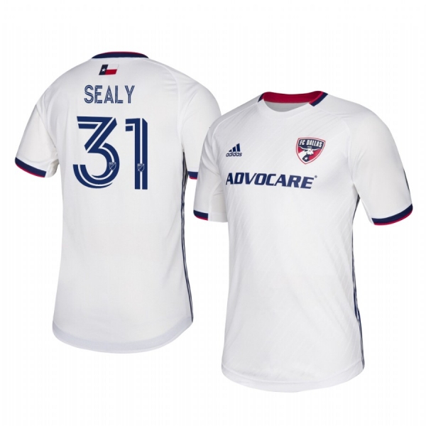 Dante Sealy FC Dallas 2020-21 Away Men's White Short Sleeve Jersey