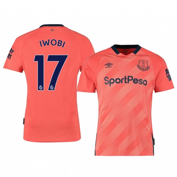 Alex Iwobi Everton Away Men's Short Sleeve Jersey 19-20