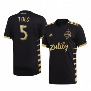 Nouhou Tolo Seattle Sounders FC 2019 MLS Cup Champions Black Short Sleeve Jersey