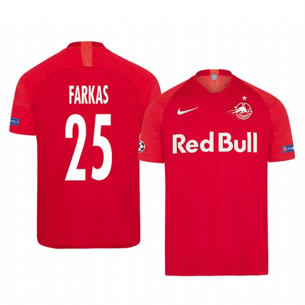 Patrick Farkas Red Bull Salzburg European Home Red Short Sleeve Jersey