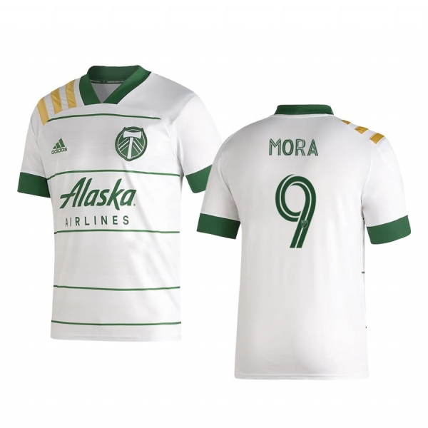 Youth Portland Timbers Felipe Mora White Secondary Short Sleeve Jersey 2020