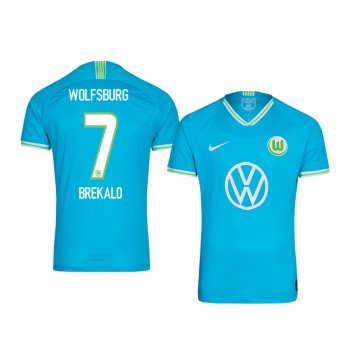 Youth VfL Wolfsburg Josip Brekalo Blue Away Short Sleeve Jersey 19-20