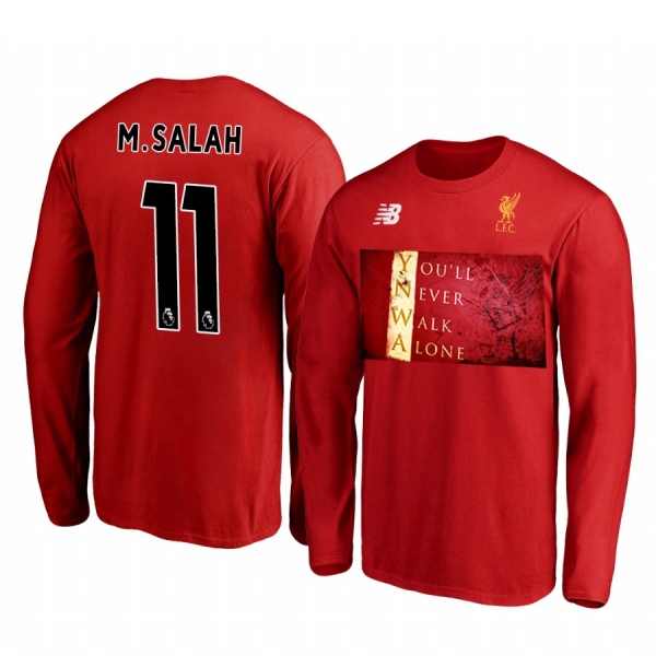 Men's Mohamed Salah Liverpool YNWA Official Long Sleeve T-shirt