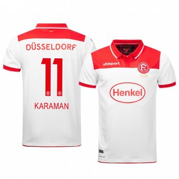 Kenan Karaman Fortuna Düsseldorf 19-20 White Home Men's Short Sleeve Jersey