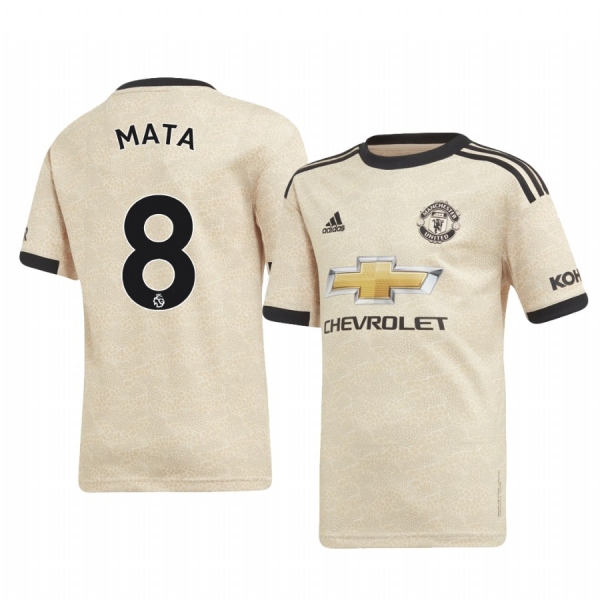 Youth Juan Mata Manchester United Away Short Sleeve Jersey 19-20