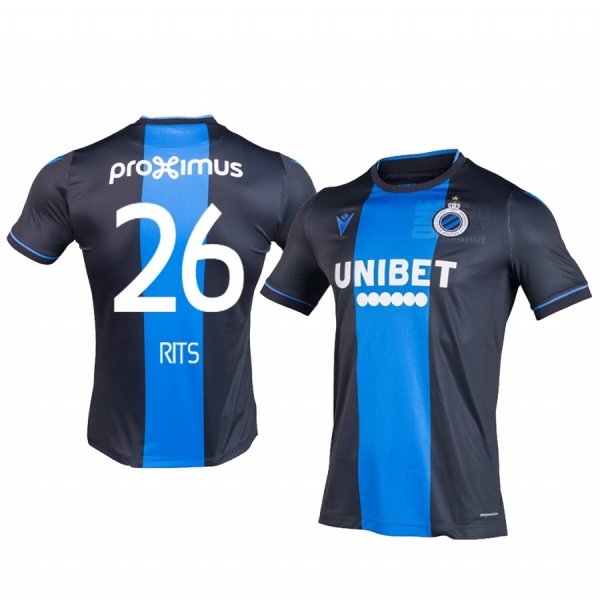 Mats Rits Club Brugge KV Home Navy Blue Short Sleeve Jersey