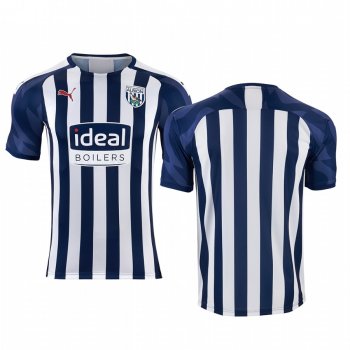 West Bromwich Albion Men's White Blue Home Short Sleeve Jersey 19-20