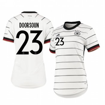 Women's Germany Sara Doorsoun White Home Short Sleeve Jersey 2020-21