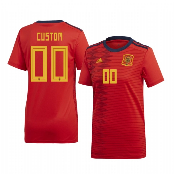 2019 World Cup Spain Custom Women's Home FIFA Jersey