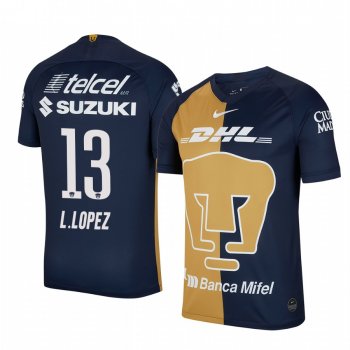 Leonel Lopez Pumas UNAM 19-20 Navy Third Replica Stadium Jersey Men's