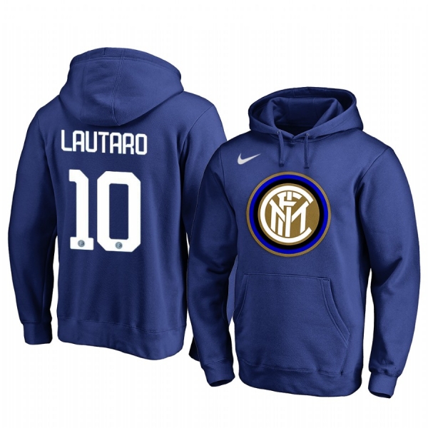 Lautaro Martinez Internazionale Milano Team Logo Royal Iconic Pullover Hoodie