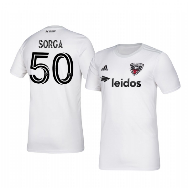 Erik Sorga D.C. United 2020-21 Away Men's White Short Sleeve Jersey