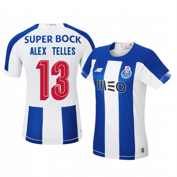 Women's Alex Telles Porto 19-20 Home Blue White Official Short Sleeve Jersey