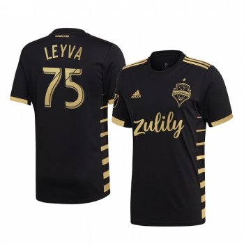 Danny Leyva Seattle Sounders FC 2019 MLS Cup Champions Black Short Sleeve Jersey