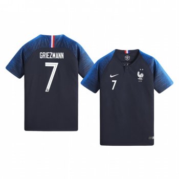 Youth Antoine Griezmann France 2018 World Cup Champions Home Navy Short Sleeve Jersey