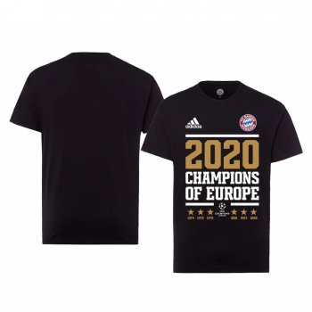 Bayern Munich Black 2020 UEFA Champions Champions of Europe T-Shirt