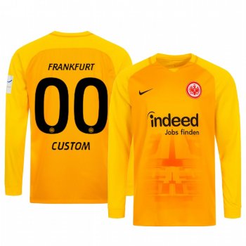 19-20 Eintracht Frankfurt Custom Orange Goalkeeper Long Sleeve Jersey Men's