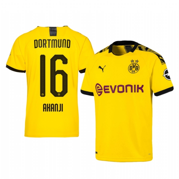 Defender Borussia Dortmund Manuel Akanji Men's Home Jersey 19-20