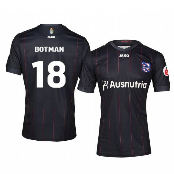 SC Heerenveen Sven Botman 19-20 Away Men's Black Short Sleeve Jersey